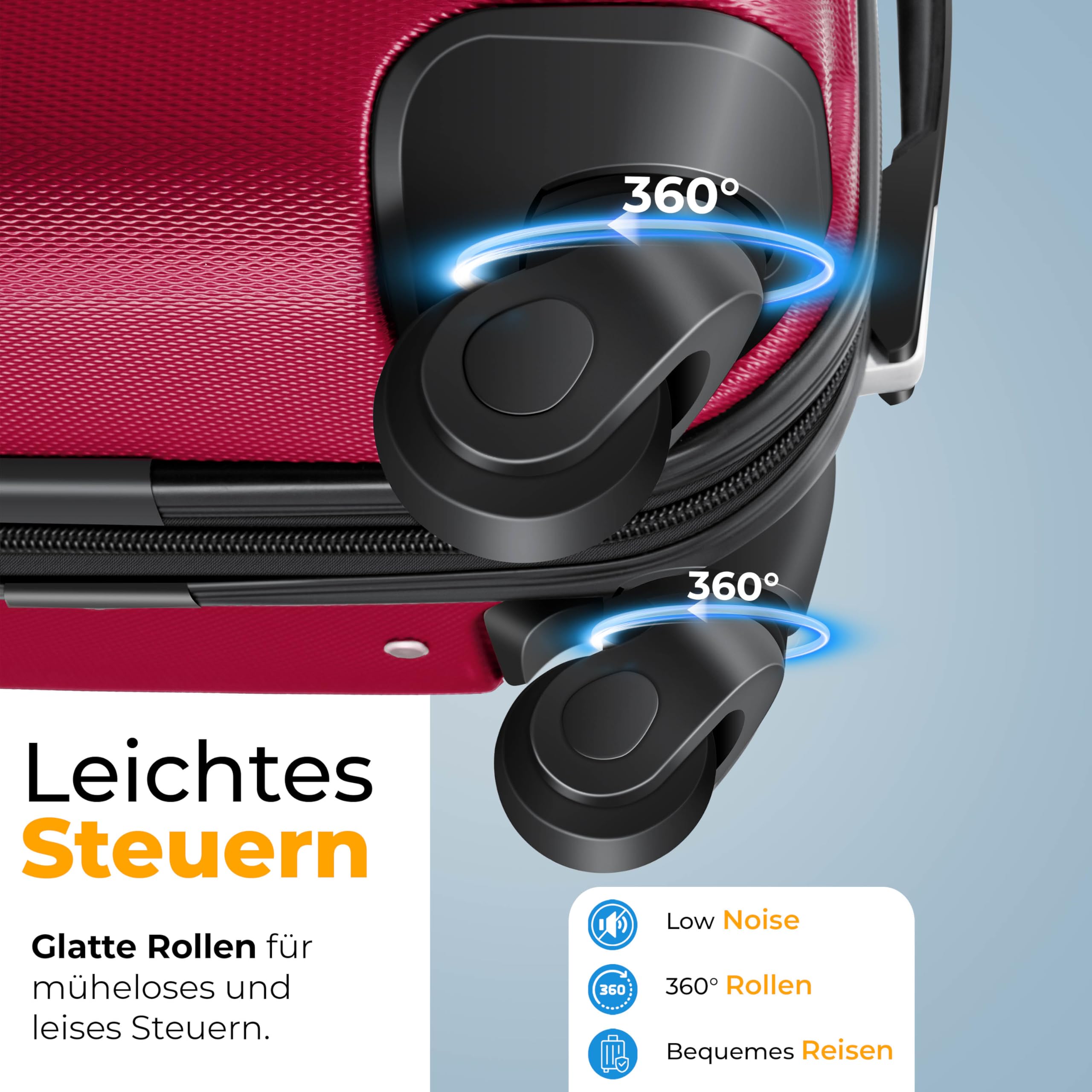 KESSER® 4tlg. Hartschalenkofferset, ABS Trolley Koffer mit Zahlenschloss, 4 Rollen, Teleskopgriff, inkl. Kofferwaage & Gepäckanhänger, S-XL
