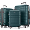 SHOWKOO Kofferset 3 Teilig Hartschale Leicht ABS+PC Erweiterbar Reisekoffer Haltbar Trolley Handgepäck Sets mit TSA Schloss und 4 Rollen