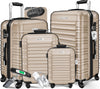 KESSER® 4tlg. Hartschalenkofferset, ABS Hartschale, Trolley Koffer mit 4 Rollen, Teleskopgriff, inkl. Kofferwaage & Anhänger